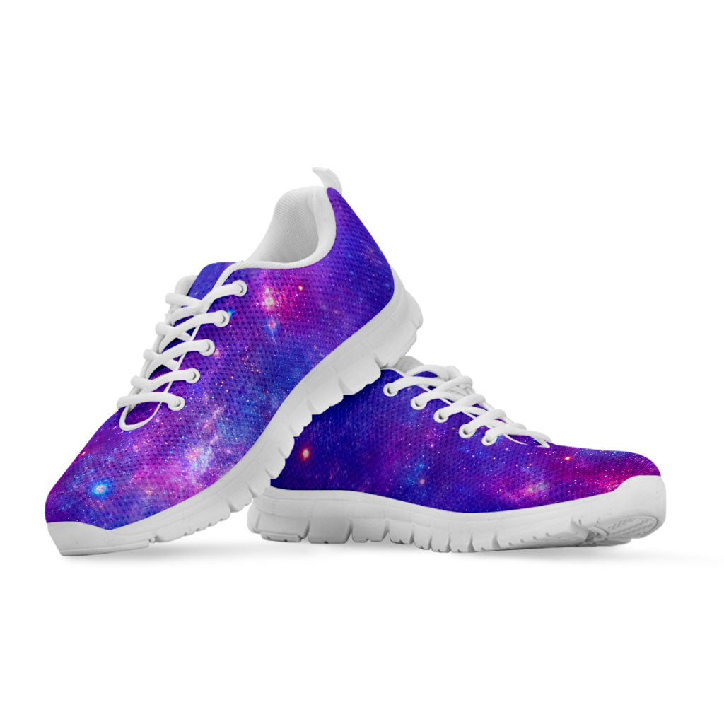 Purple Stardust Cloud Galaxy Space Print White Running Shoes