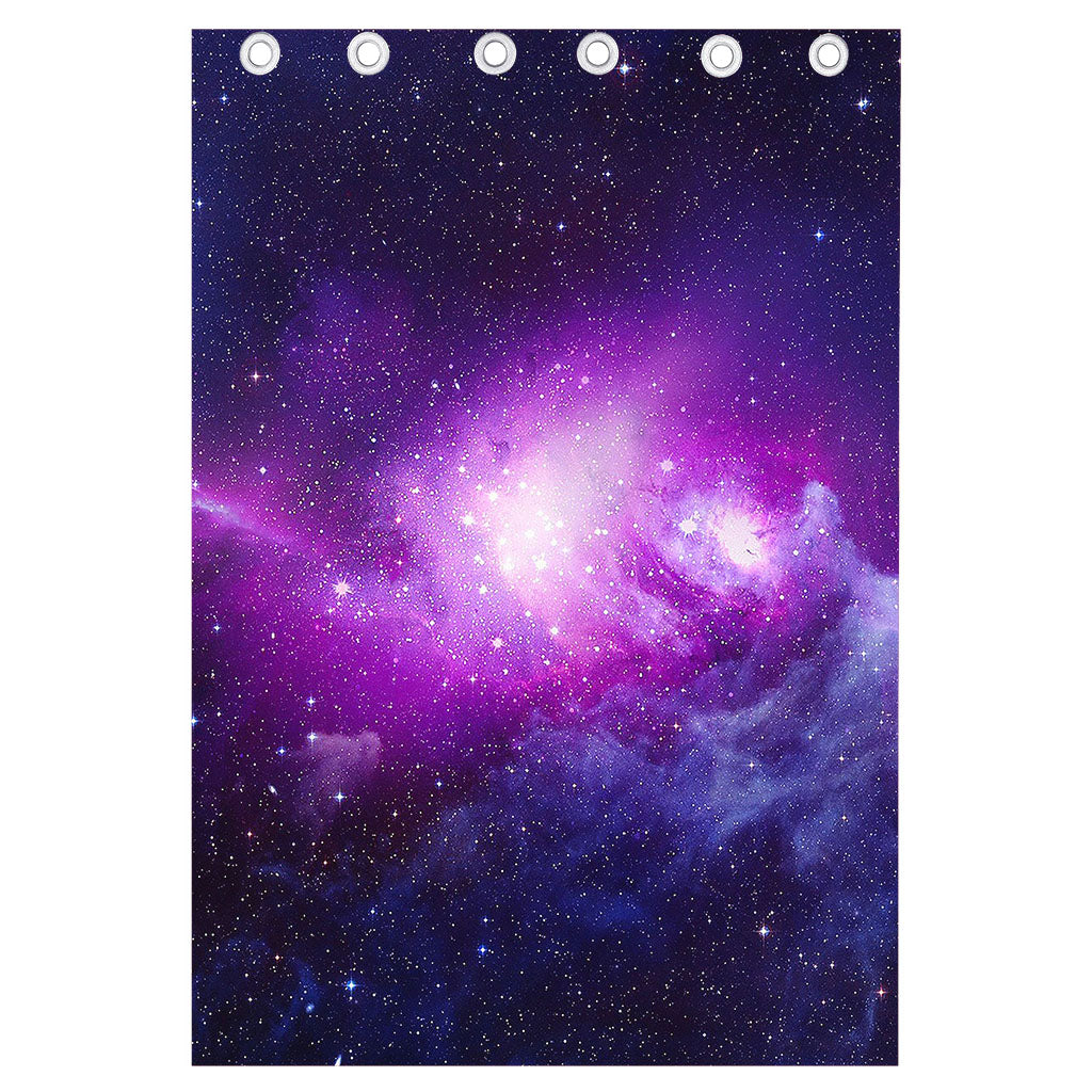 Purple Starfield Galaxy Space Print Curtain