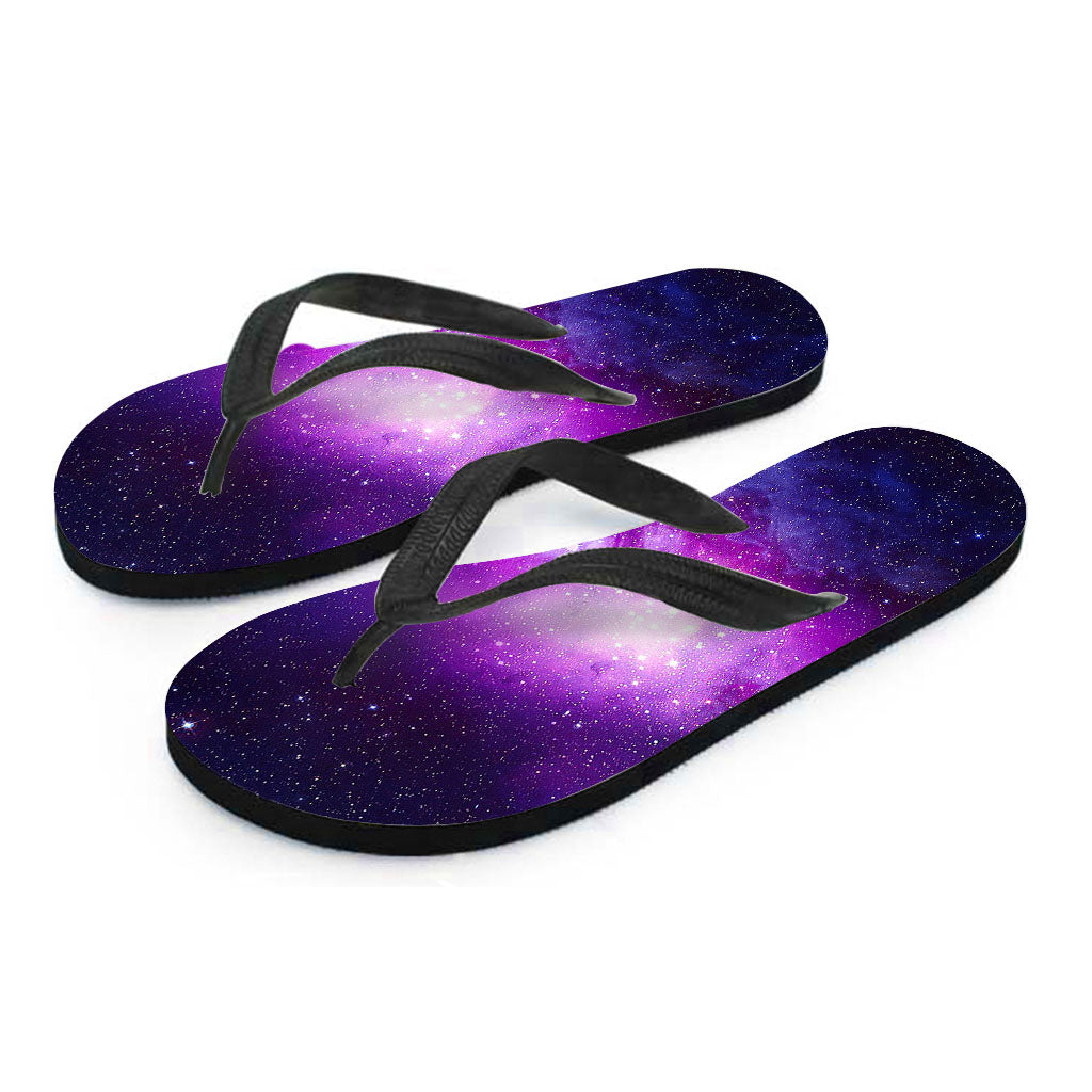 Purple Starfield Galaxy Space Print Flip Flops