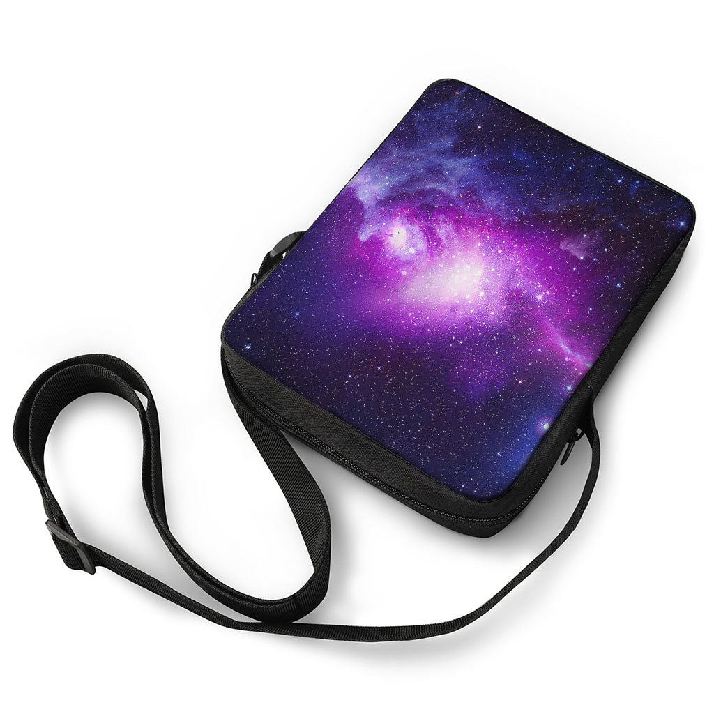 Purple Starfield Galaxy Space Print Rectangular Crossbody Bag