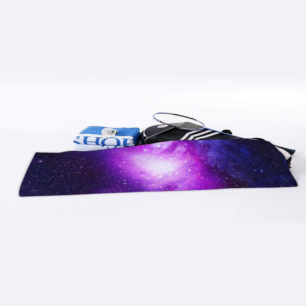 Purple Starfield Galaxy Space Print Sports Towel