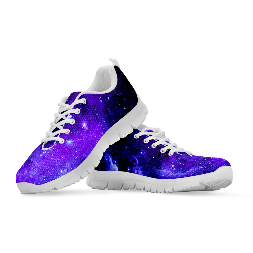 Purple Stars Nebula Galaxy Space Print White Running Shoes