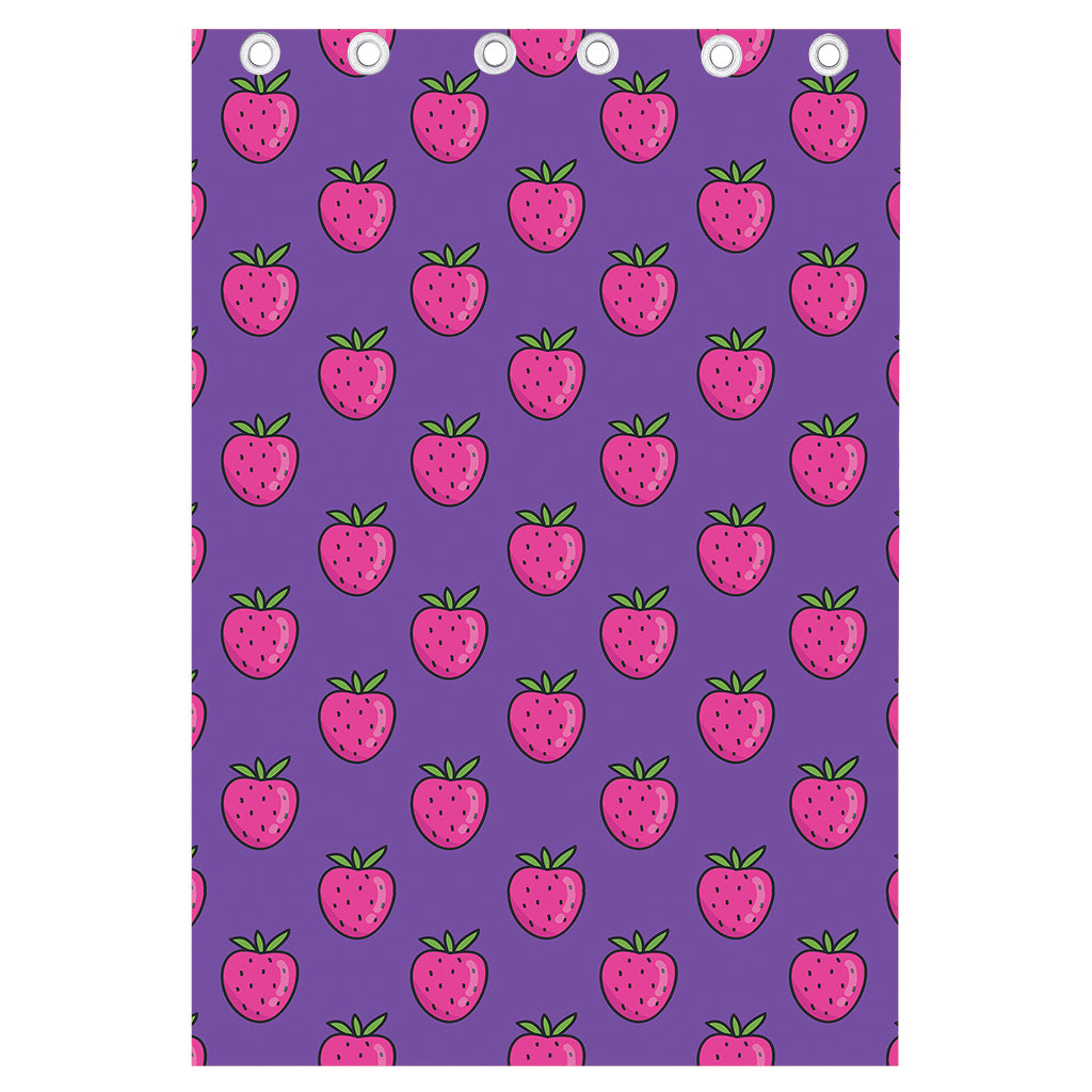Purple Strawberry Pattern Print Curtain