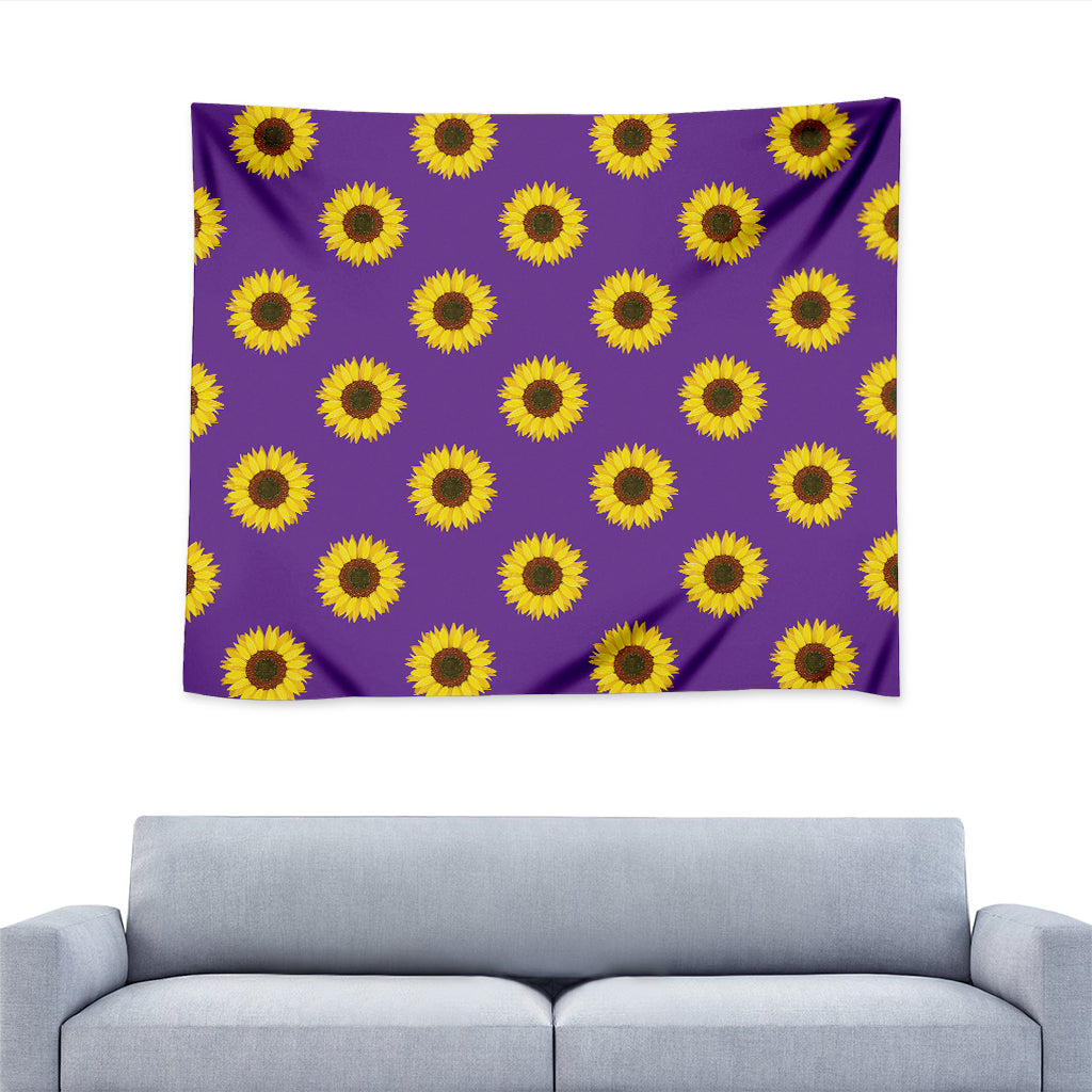 Purple Sunflower Pattern Print Tapestry