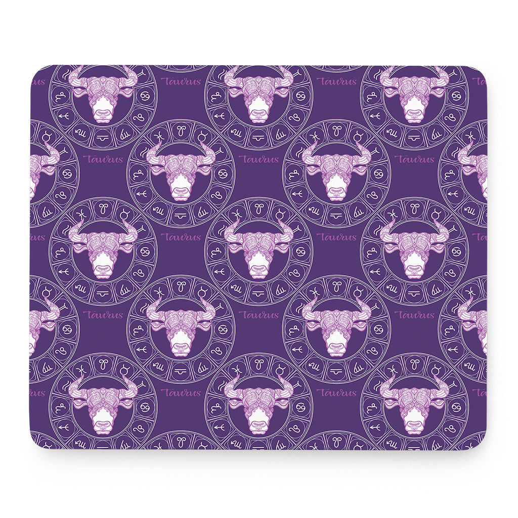 Purple Taurus Zodiac Pattern Print Mouse Pad