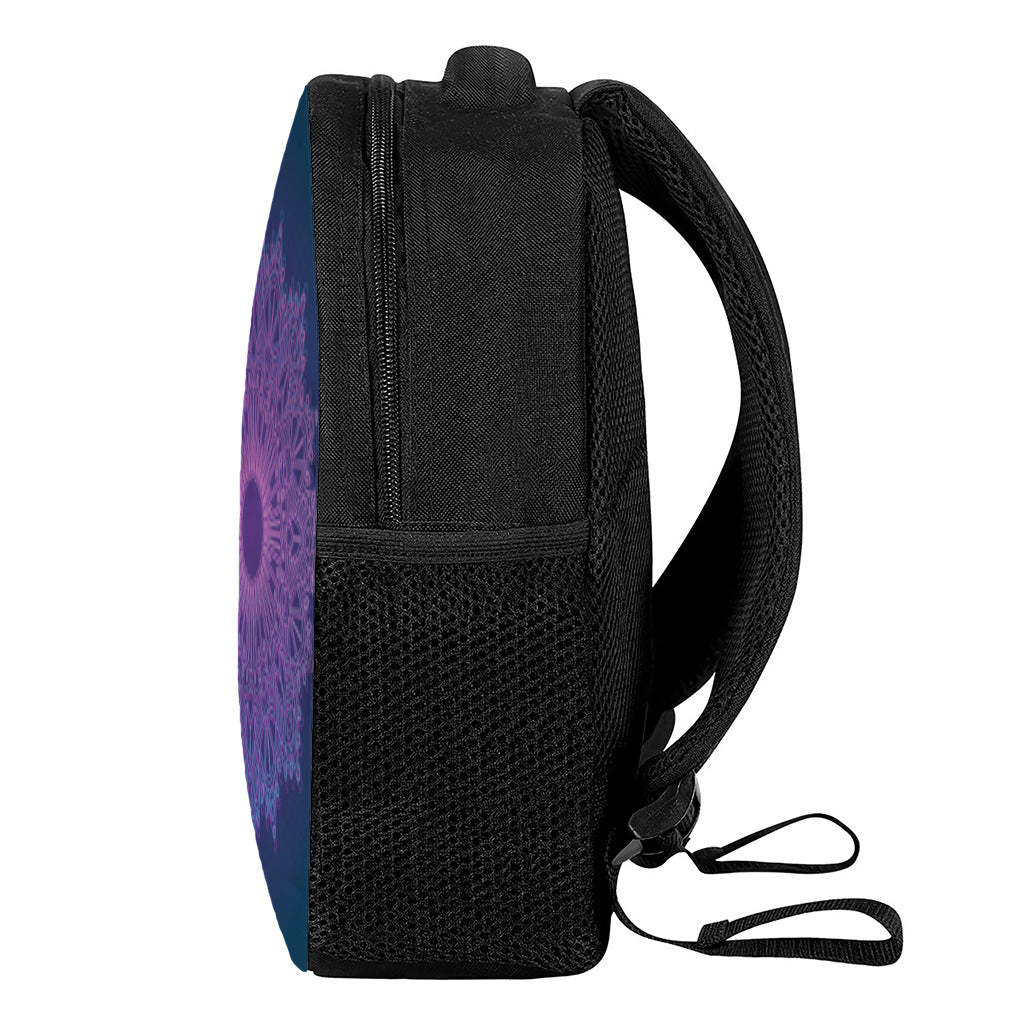 Purple Trippy Mandala Print Casual Backpack