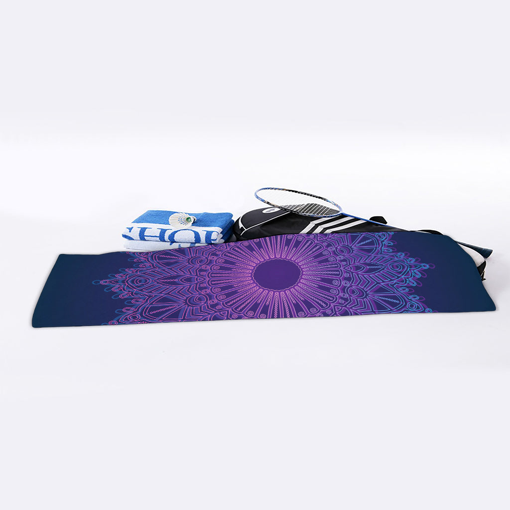 Purple Trippy Mandala Print Sports Towel