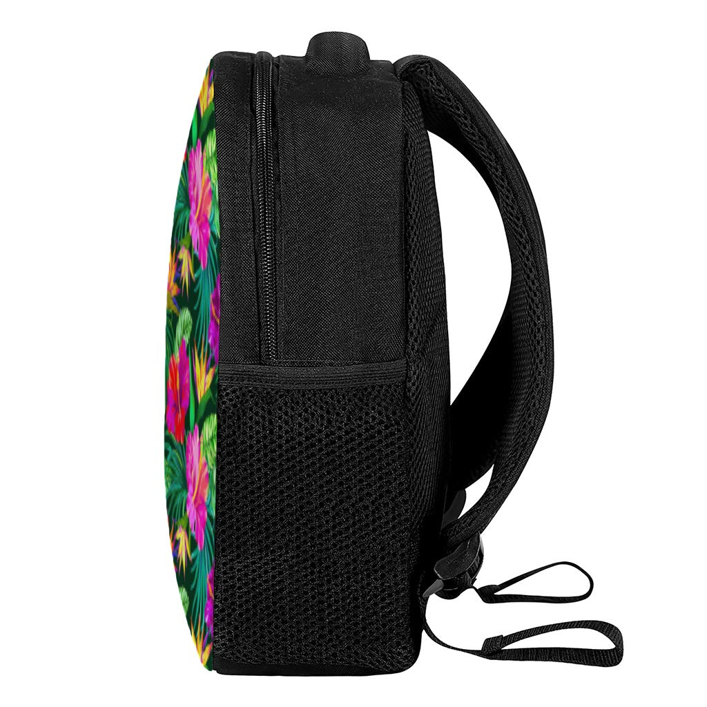 Purple Tropical Pattern Print Casual Backpack