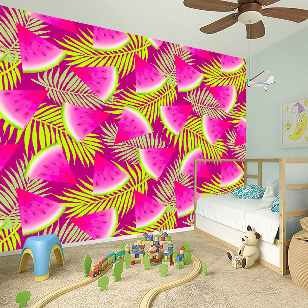 Purple Tropical Watermelon Pattern Print Wall Sticker
