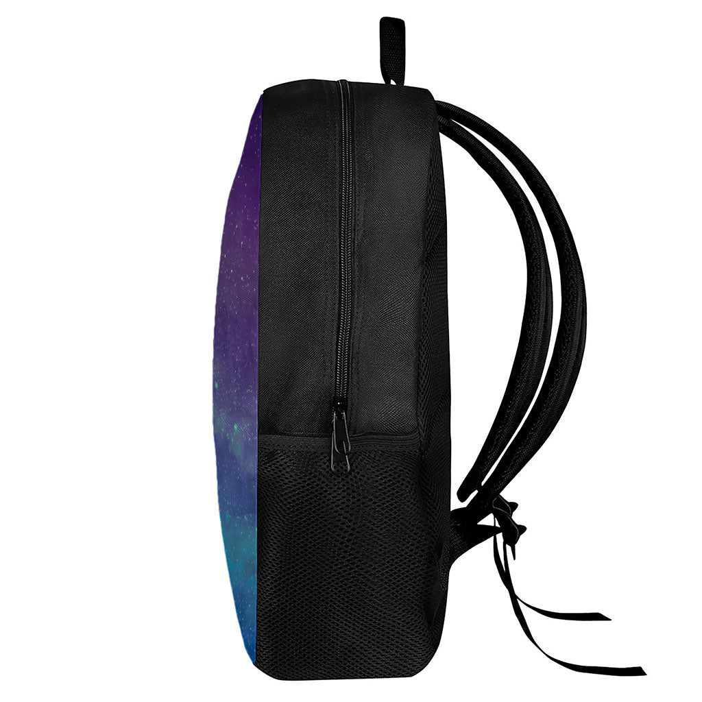 Purple Turquoise Galaxy Space Print 17 Inch Backpack