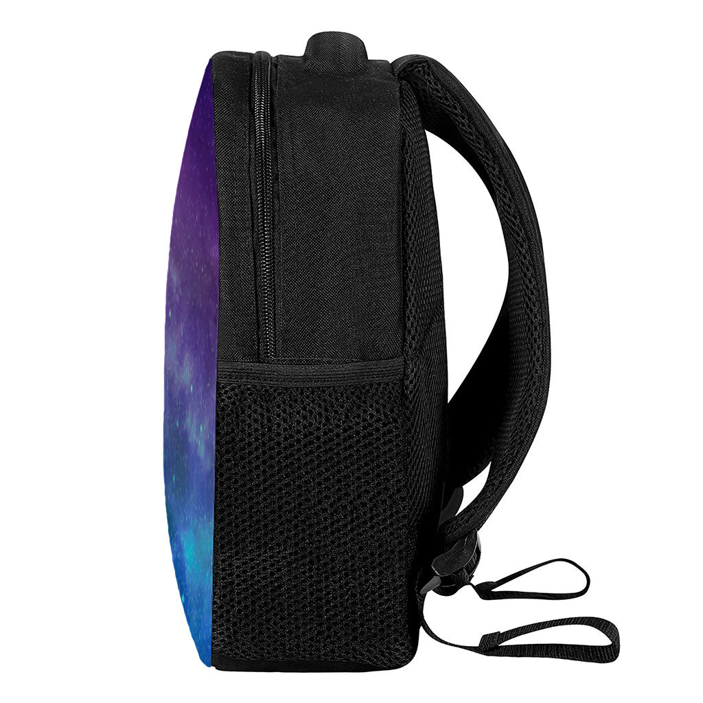 Purple Turquoise Galaxy Space Print Casual Backpack