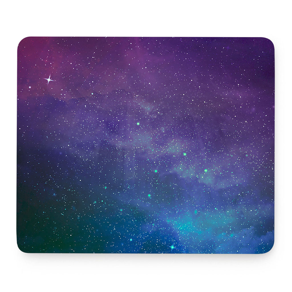 Purple Turquoise Galaxy Space Print Mouse Pad