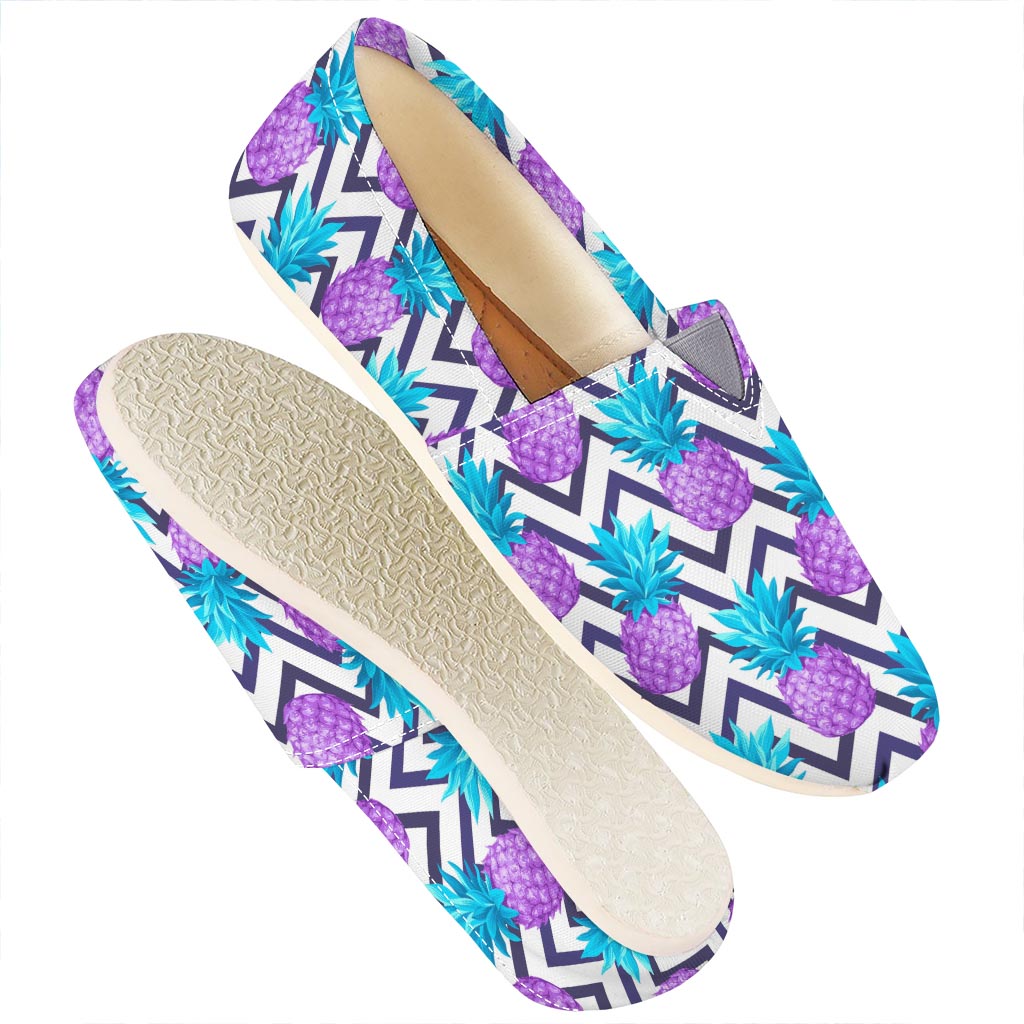 Purple Zig Zag Pineapple Pattern Print Casual Shoes
