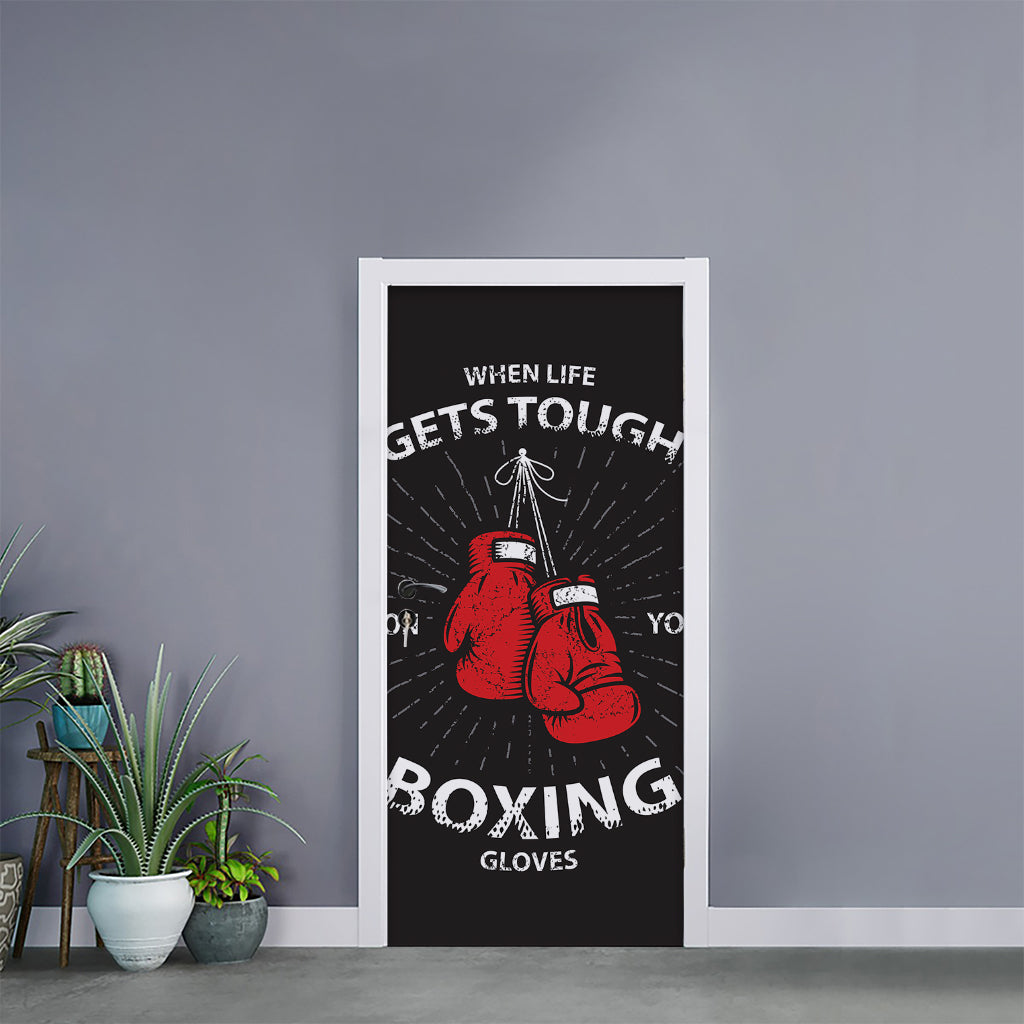 Put On Your Boxing Gloves Print Door Sticker