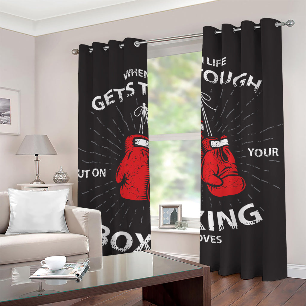 Put On Your Boxing Gloves Print Grommet Curtains