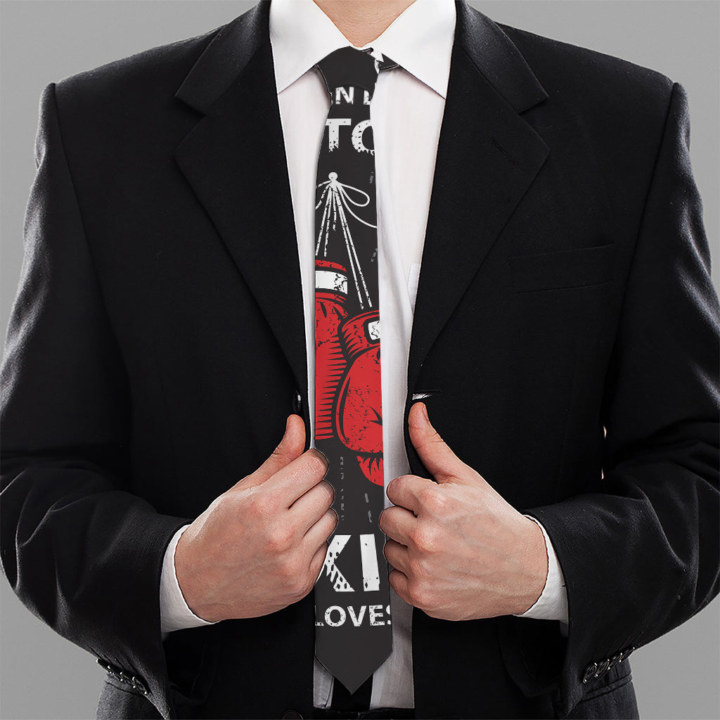 Put On Your Boxing Gloves Print Necktie