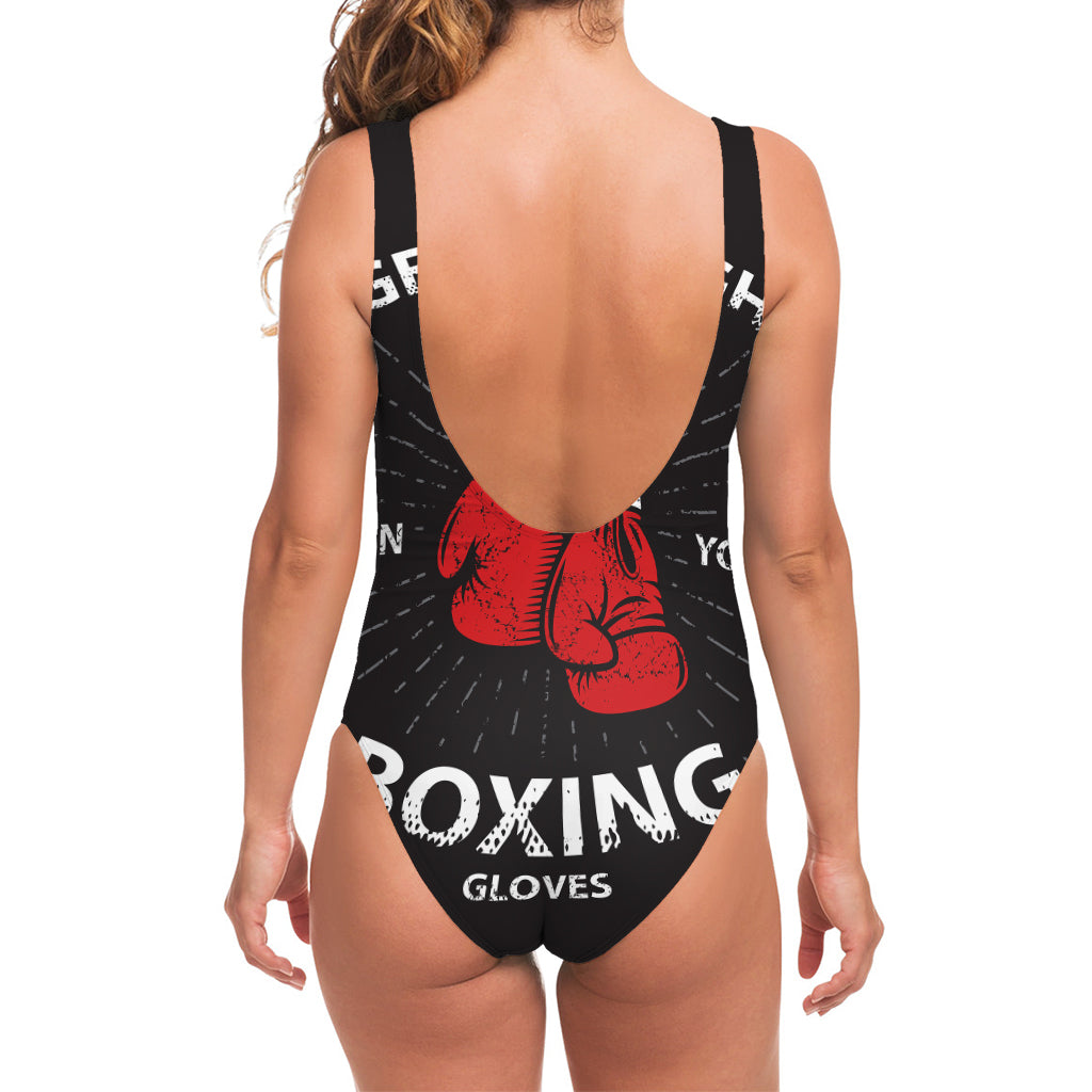 Put On Your Boxing Gloves Print One Piece Swimsuit