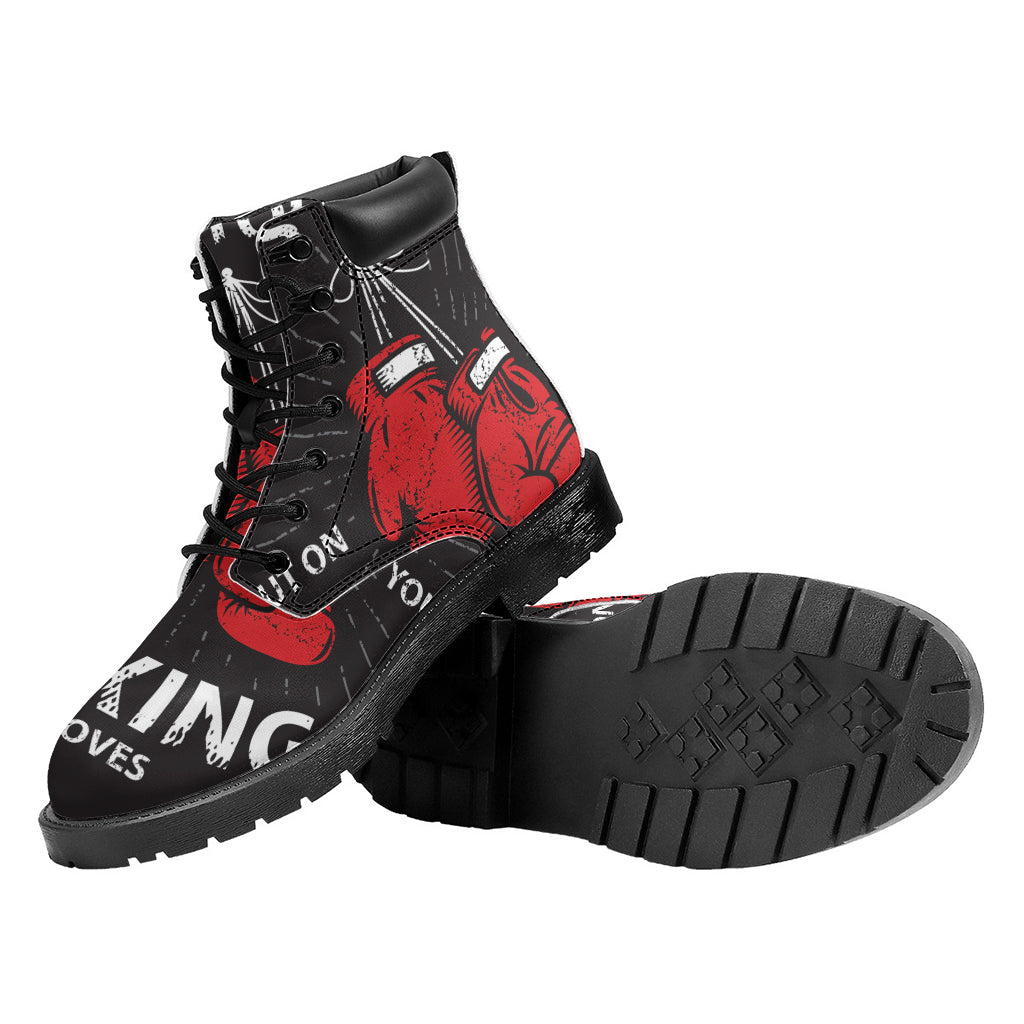 Put On Your Boxing Gloves Print Work Boots