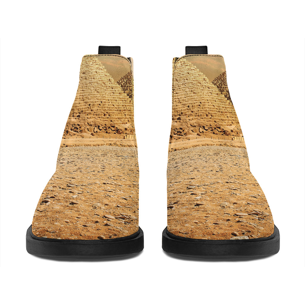 Pyramid Sunset Print Flat Ankle Boots