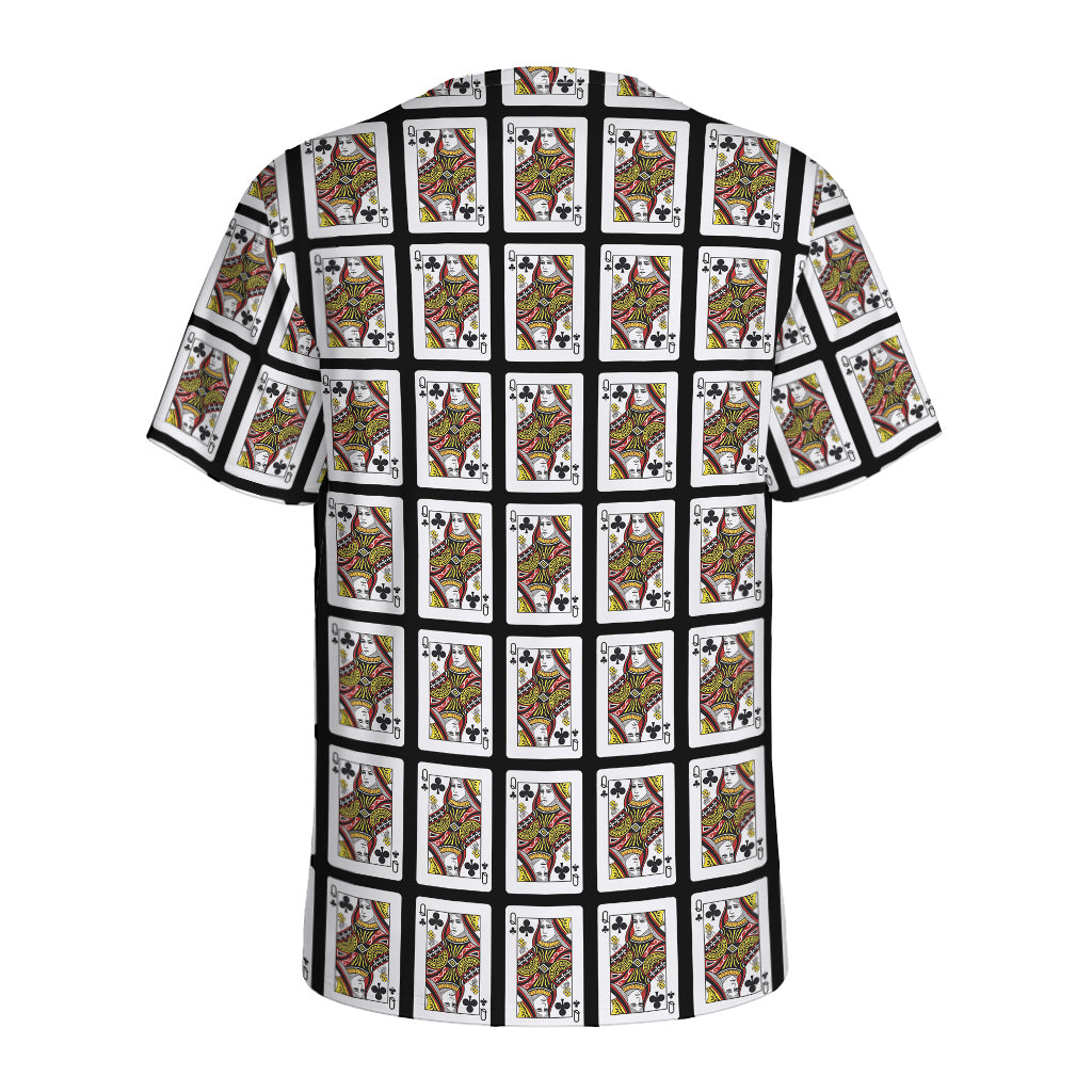 Queen Of Clubs Pattern Print Men's Sports T-Shirt
