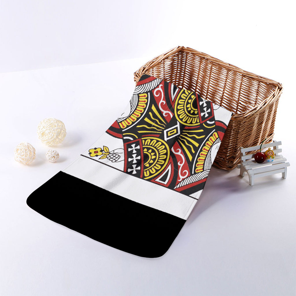 Queen Of Clubs Playing Card Print Towel