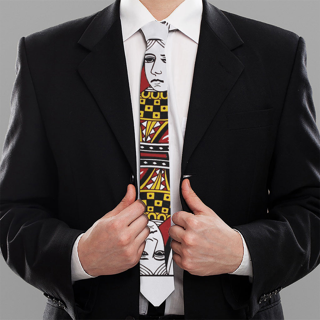 Queen Of Diamonds Playing Card Print Necktie
