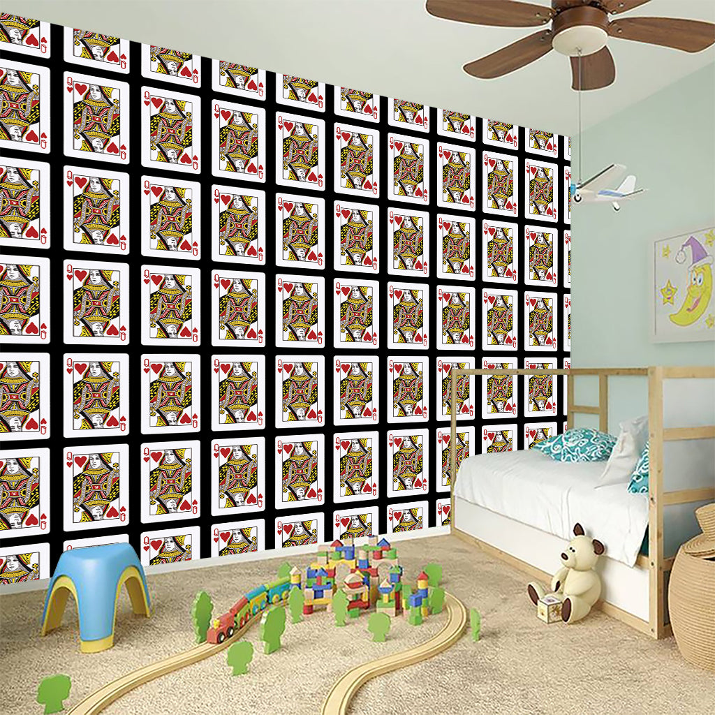 Queen Of Hearts Pattern Print Wall Sticker