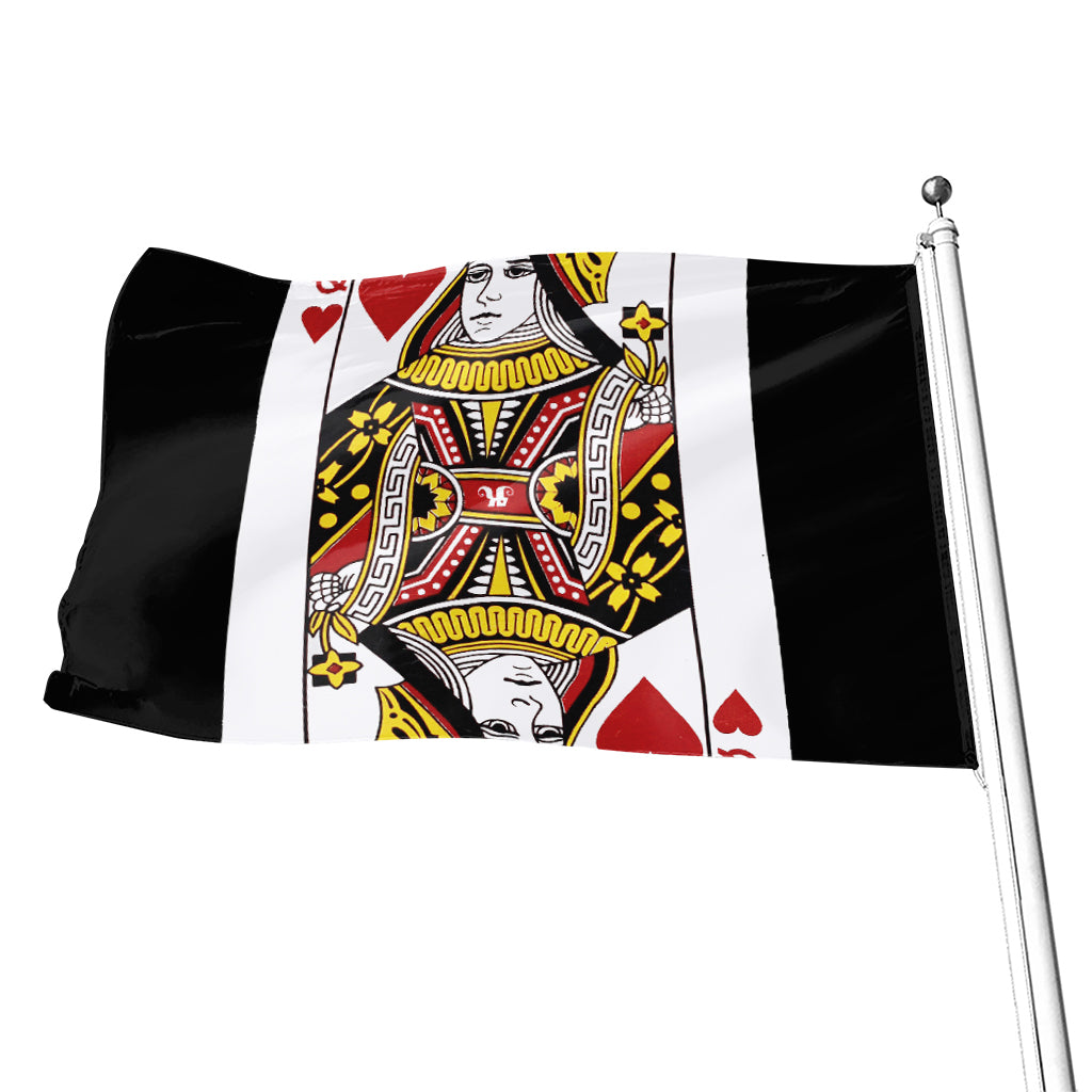 Queen Of Hearts Playing Card Print Flag