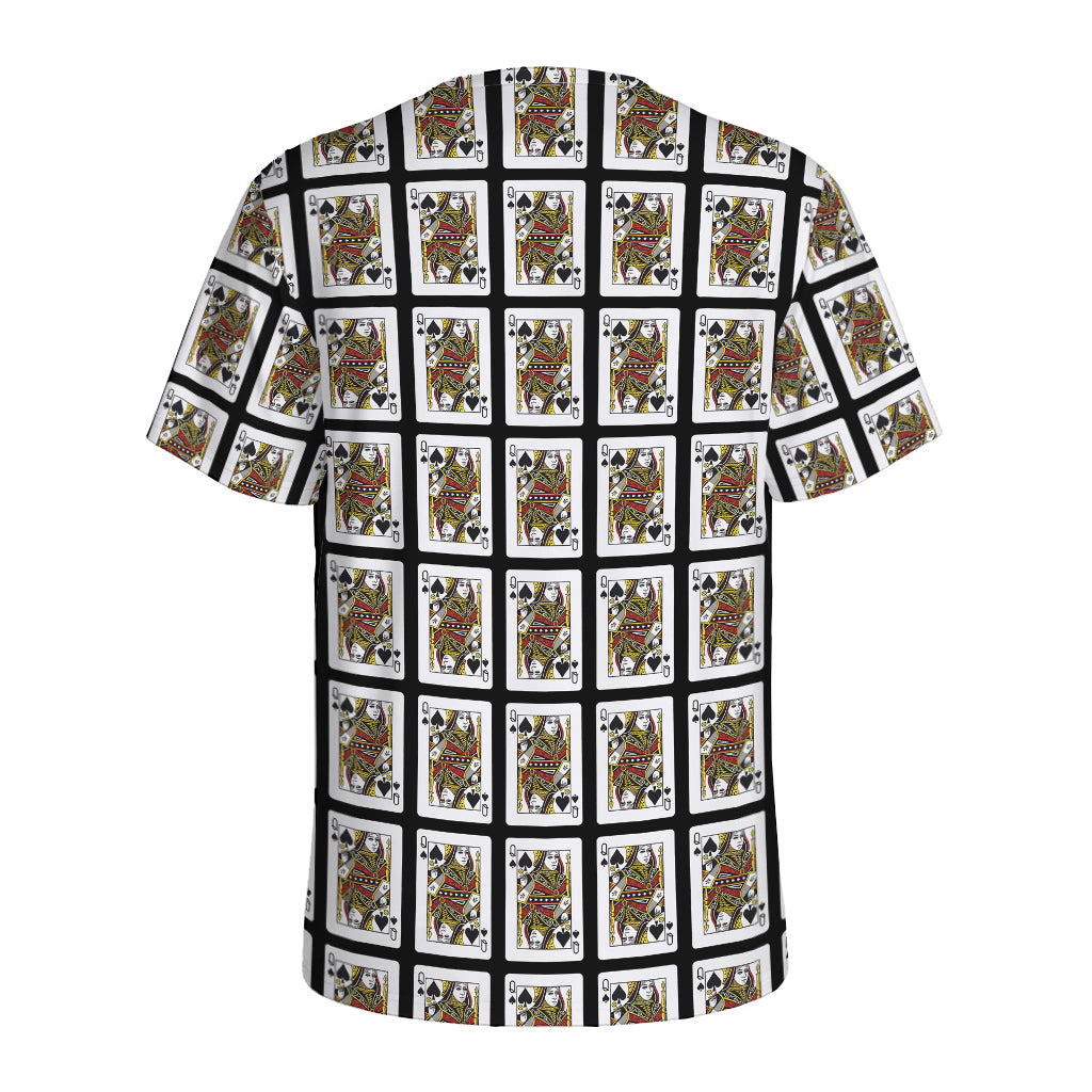 Queen Of Spades Pattern Print Men's Sports T-Shirt
