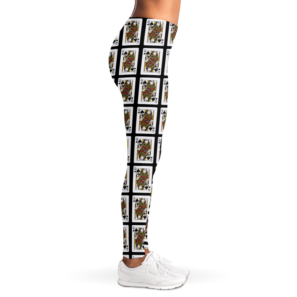 Queen Of Spades Pattern Print Women's Leggings