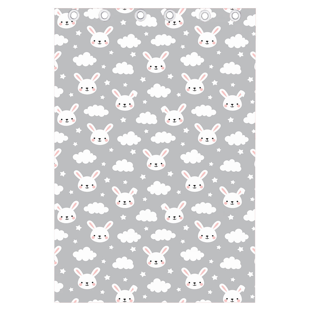 Rabbit And Cloud Pattern Print Curtain