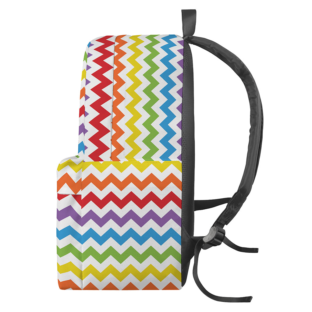 Rainbow Chevron Pattern Print Backpack