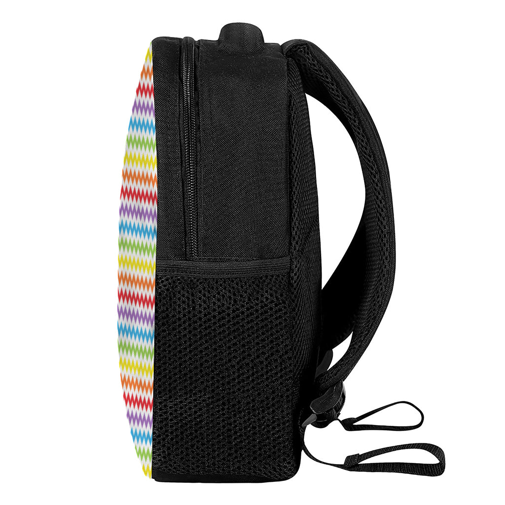Rainbow Chevron Pattern Print Casual Backpack