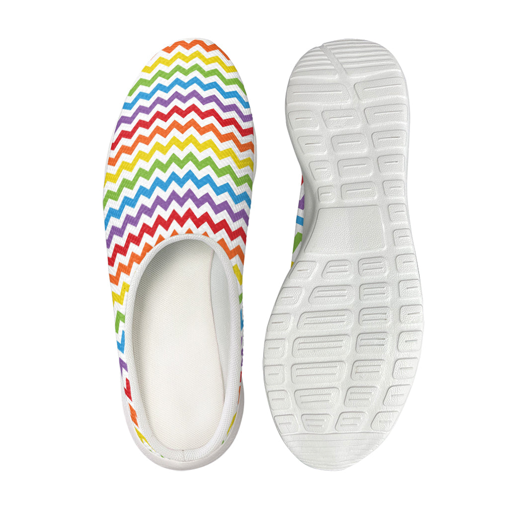 Rainbow Chevron Pattern Print Mesh Casual Shoes