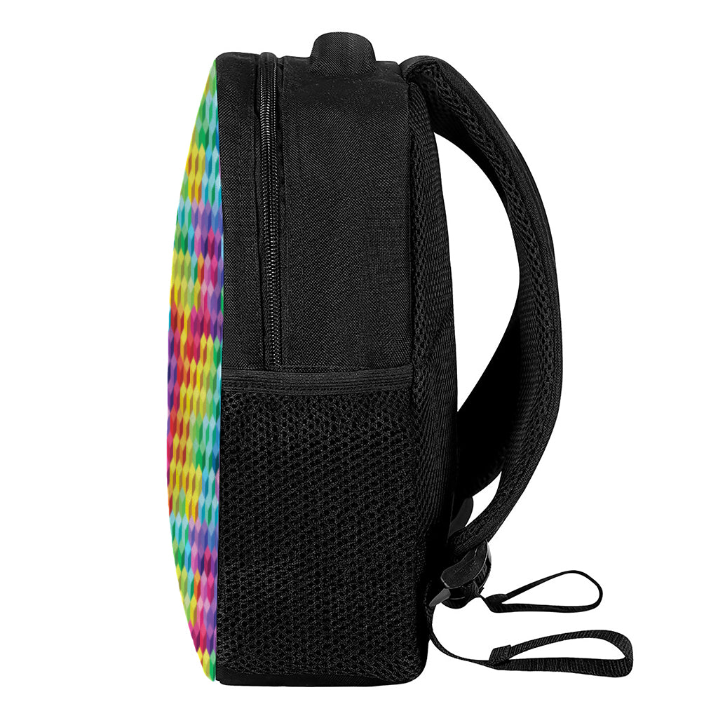 Rainbow Cubes Pattern Print Casual Backpack