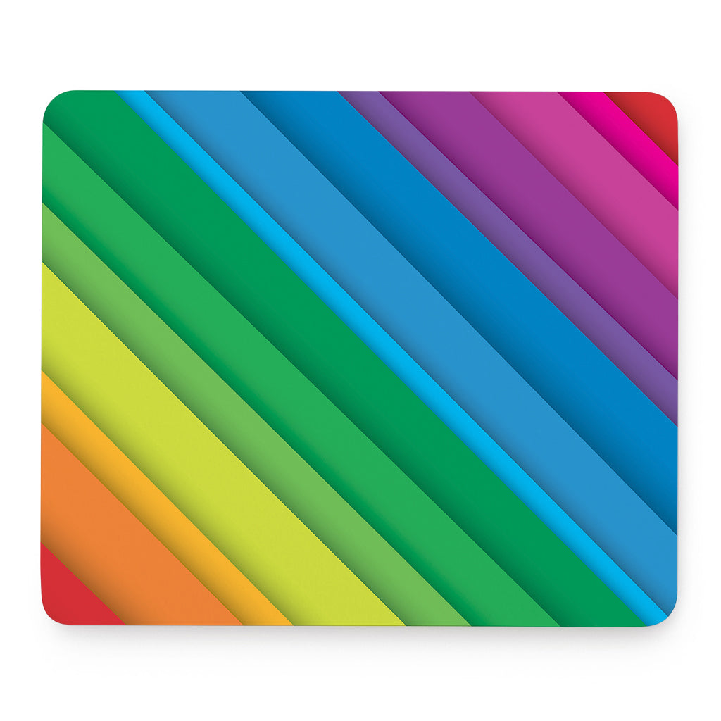 Rainbow Diagonal Lines Pattern Print Mouse Pad