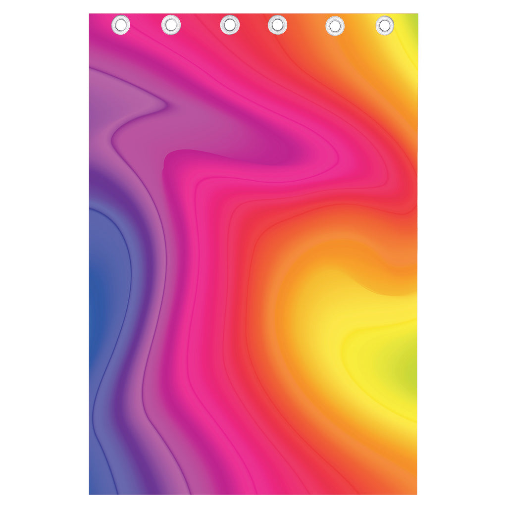 Rainbow Flow Print Curtain