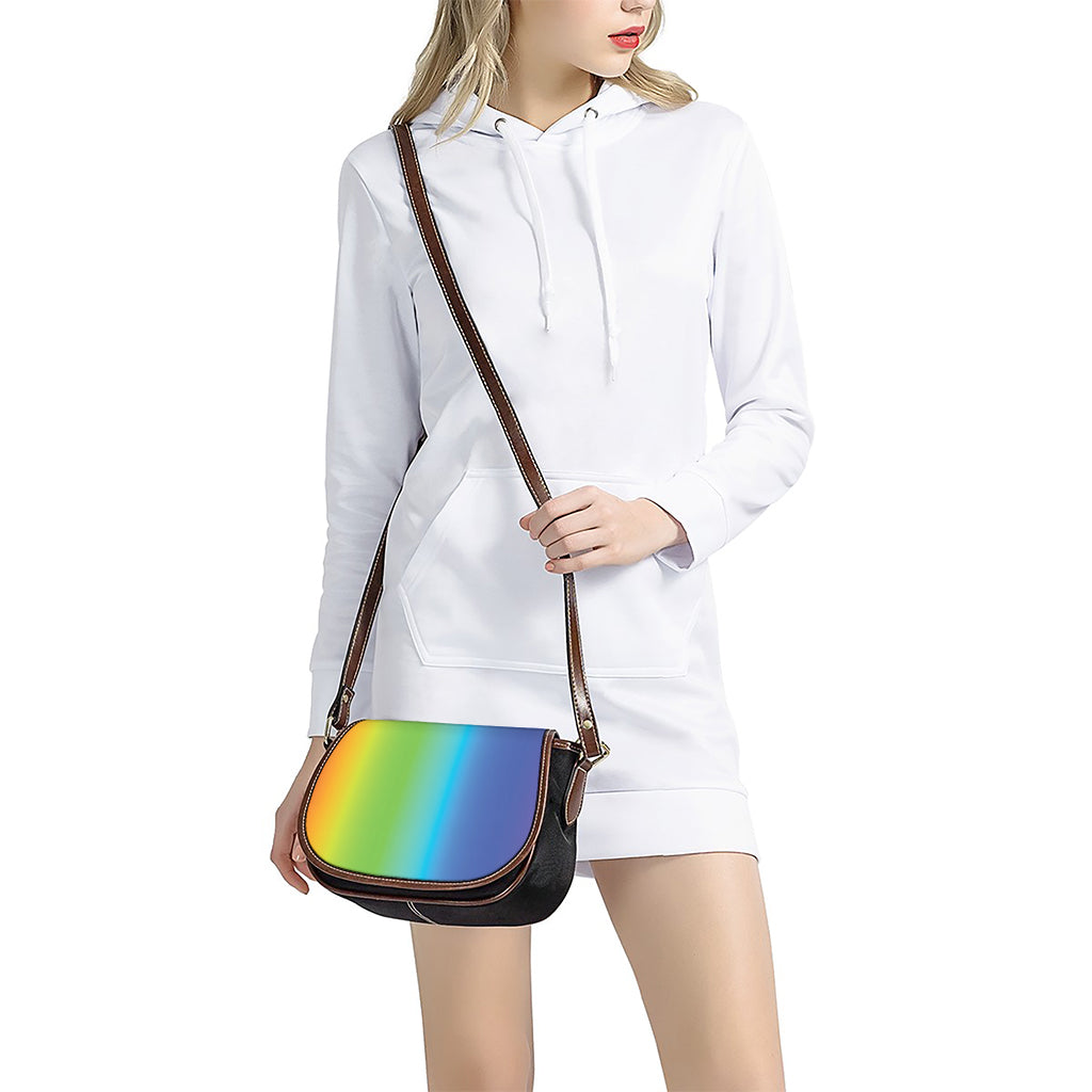 Rainbow Gradient Print Saddle Bag