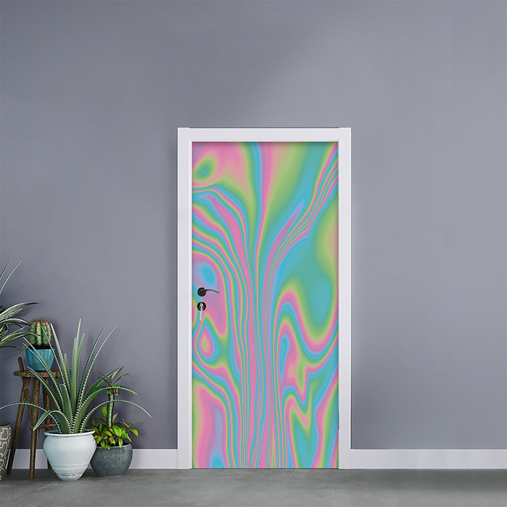 Rainbow Holographic Print Door Sticker