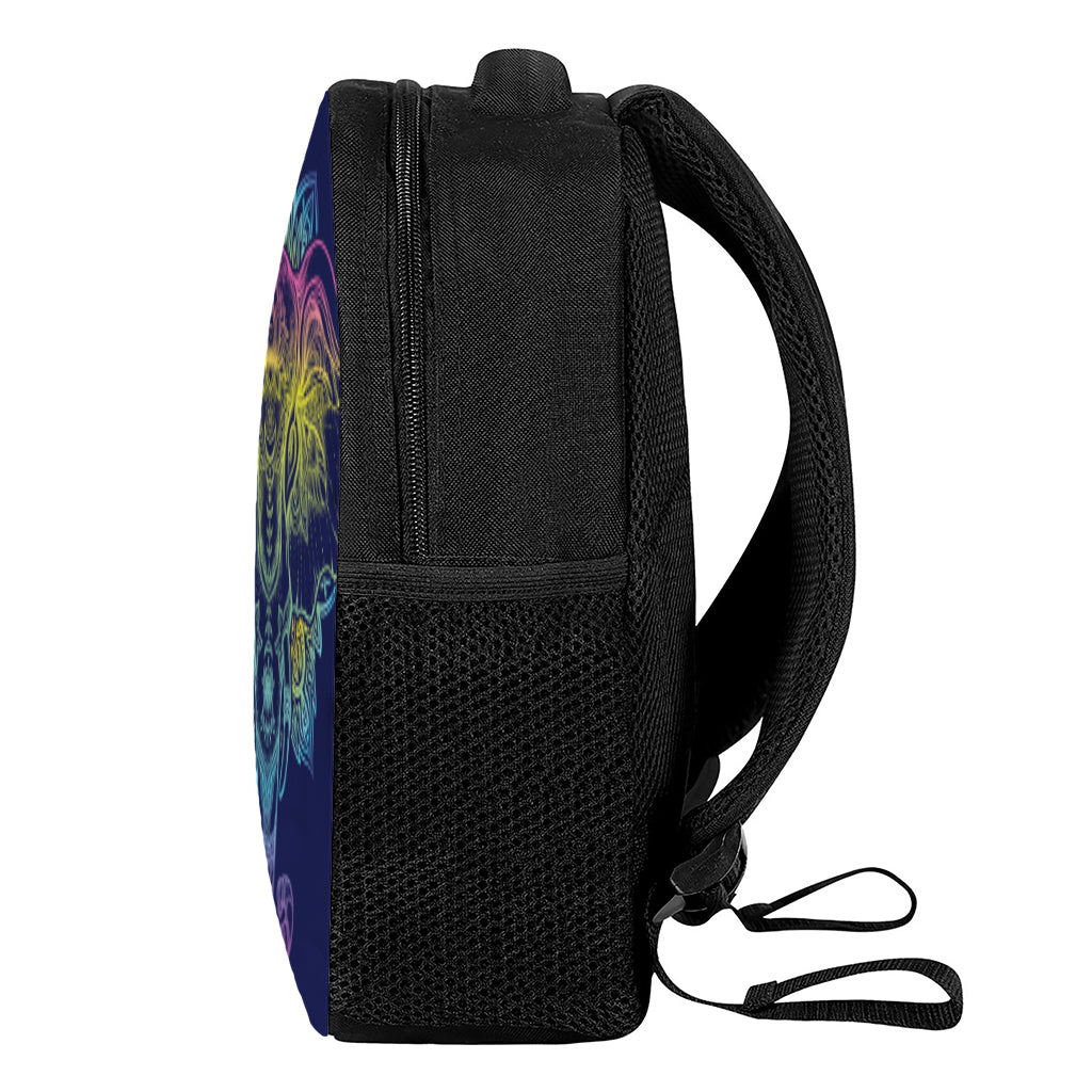 Rainbow Indian Elephant Print Casual Backpack