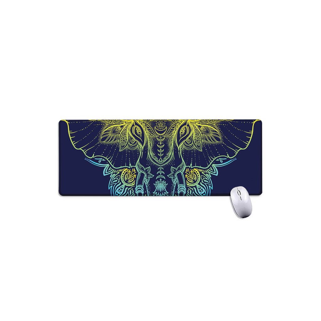 Rainbow Indian Elephant Print Extended Mouse Pad
