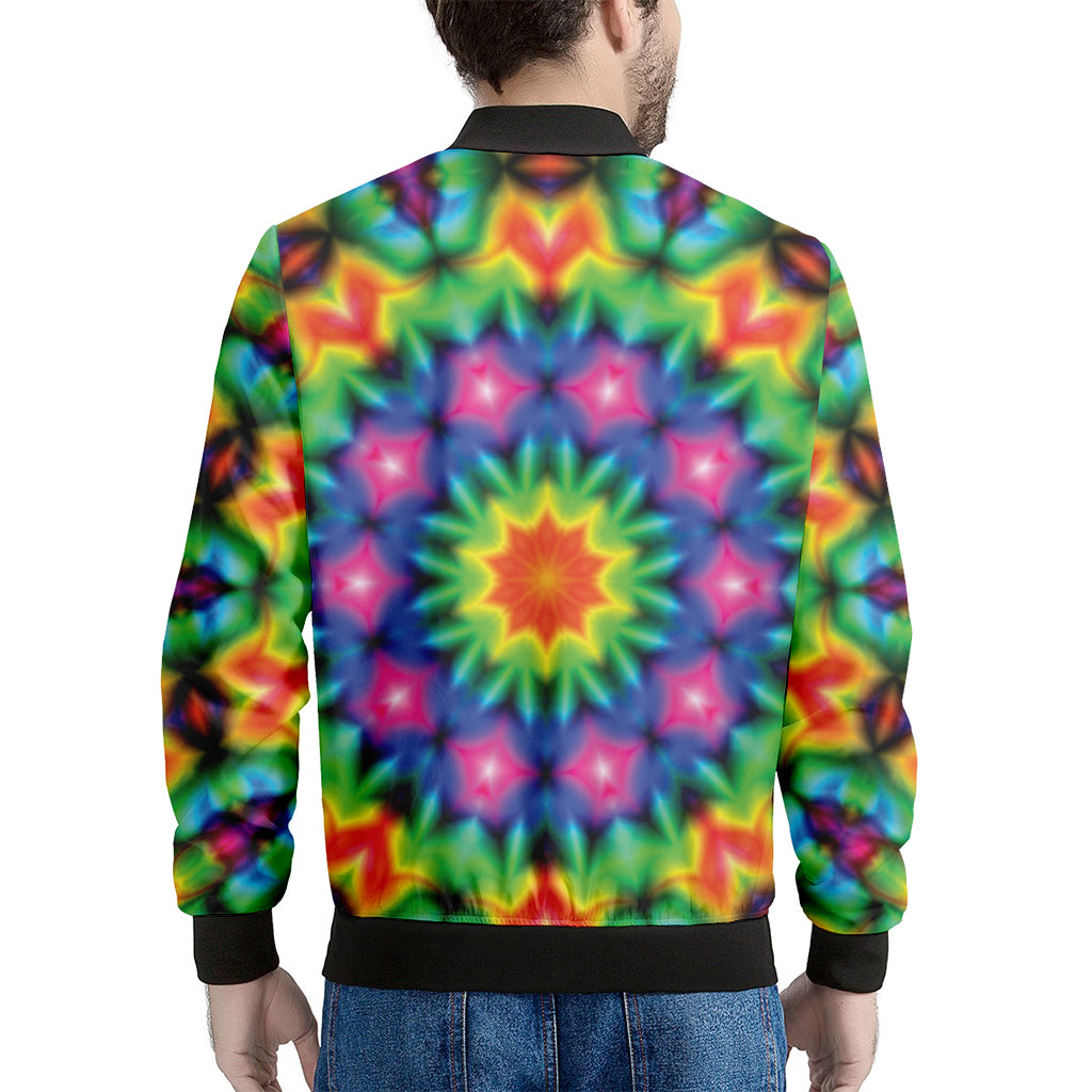 Rainbow Kaleidoscope Print Men's Bomber Jacket