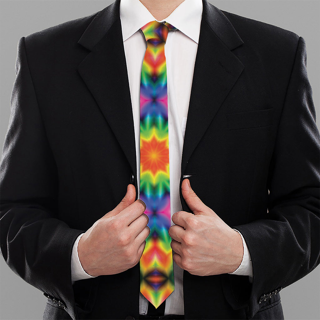 Rainbow Kaleidoscope Print Necktie