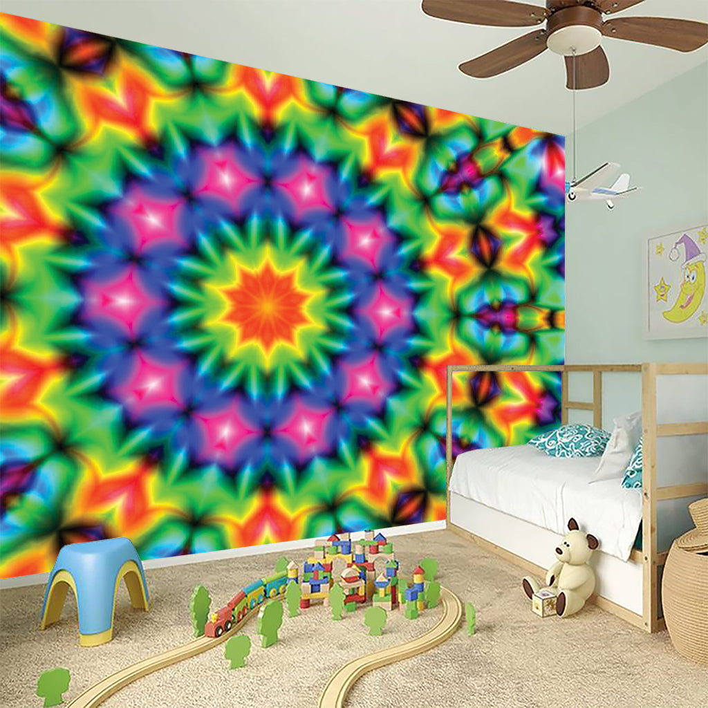 Rainbow Kaleidoscope Print Wall Sticker