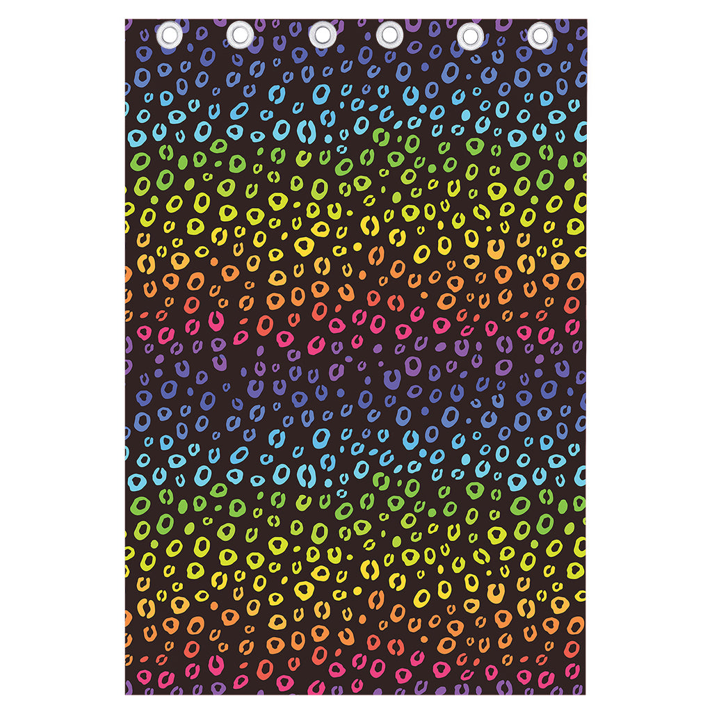 Rainbow Leopard Pattern Print Curtain