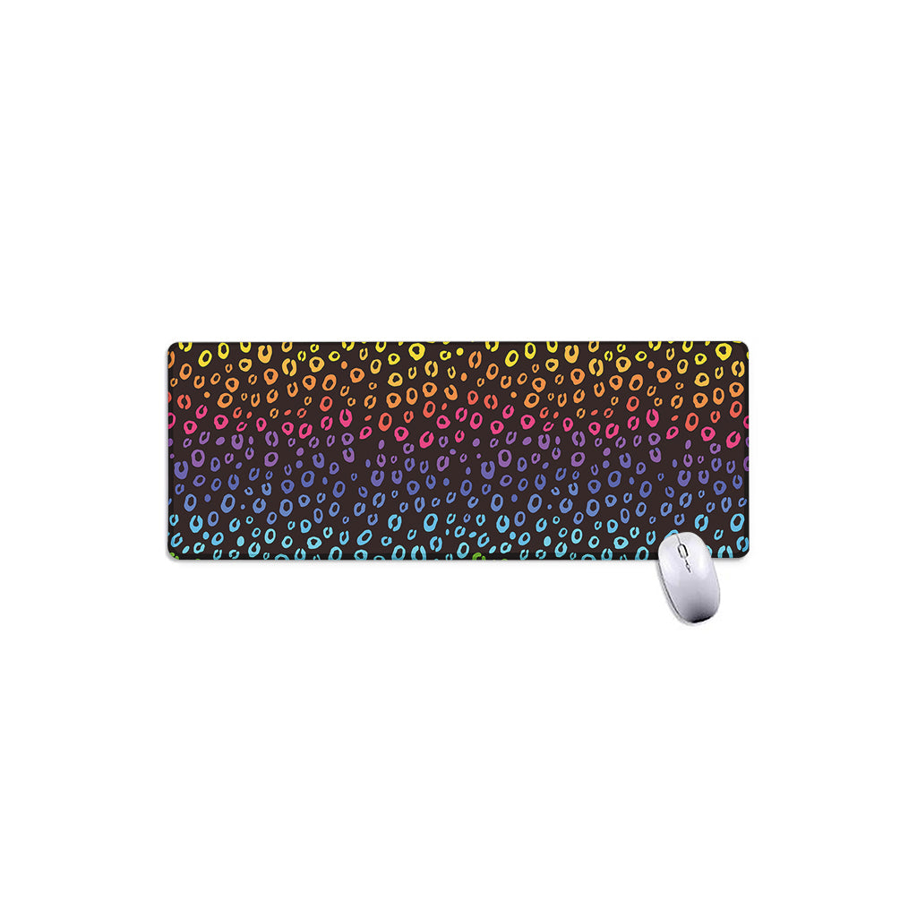Rainbow Leopard Pattern Print Extended Mouse Pad
