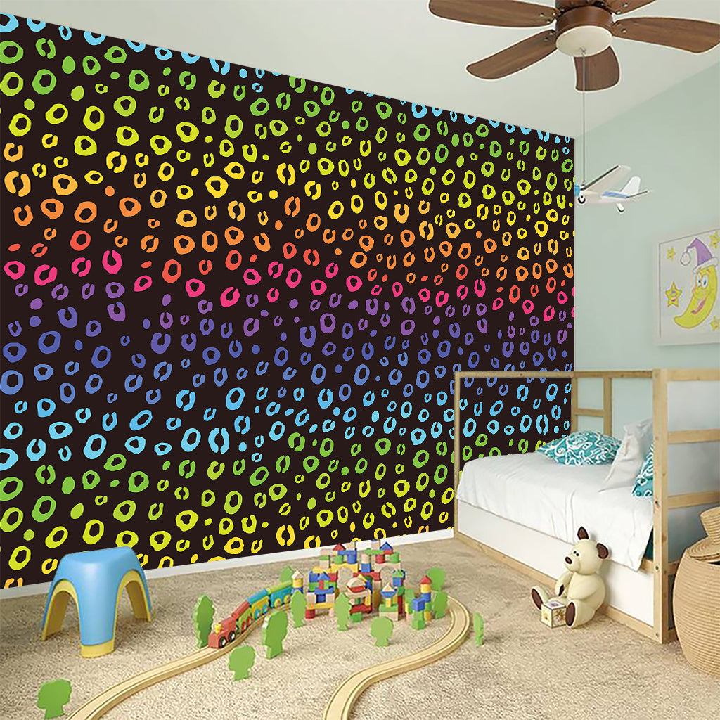 Rainbow Leopard Pattern Print Wall Sticker