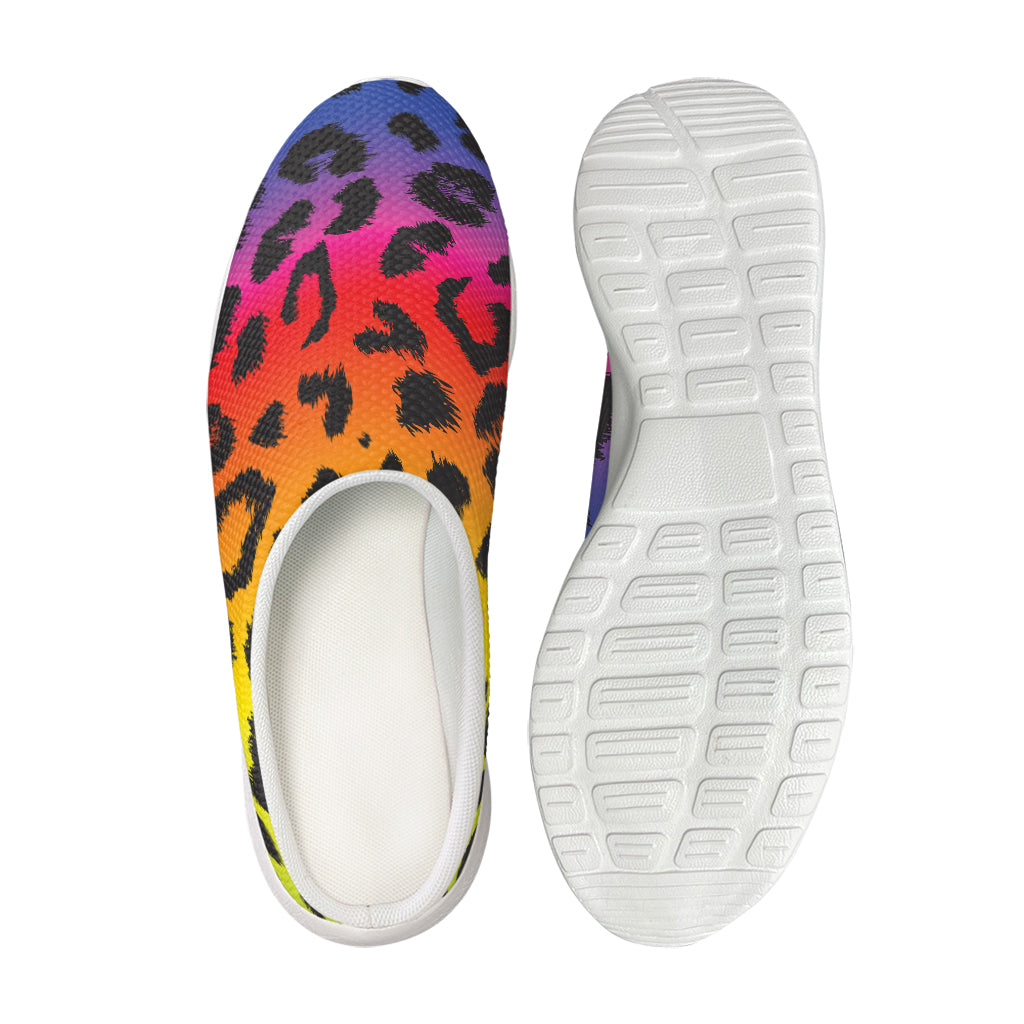 Rainbow Leopard Print Mesh Casual Shoes