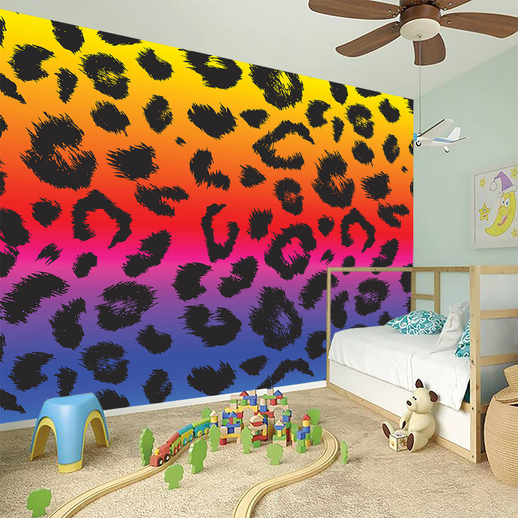 Rainbow Leopard Print Wall Sticker