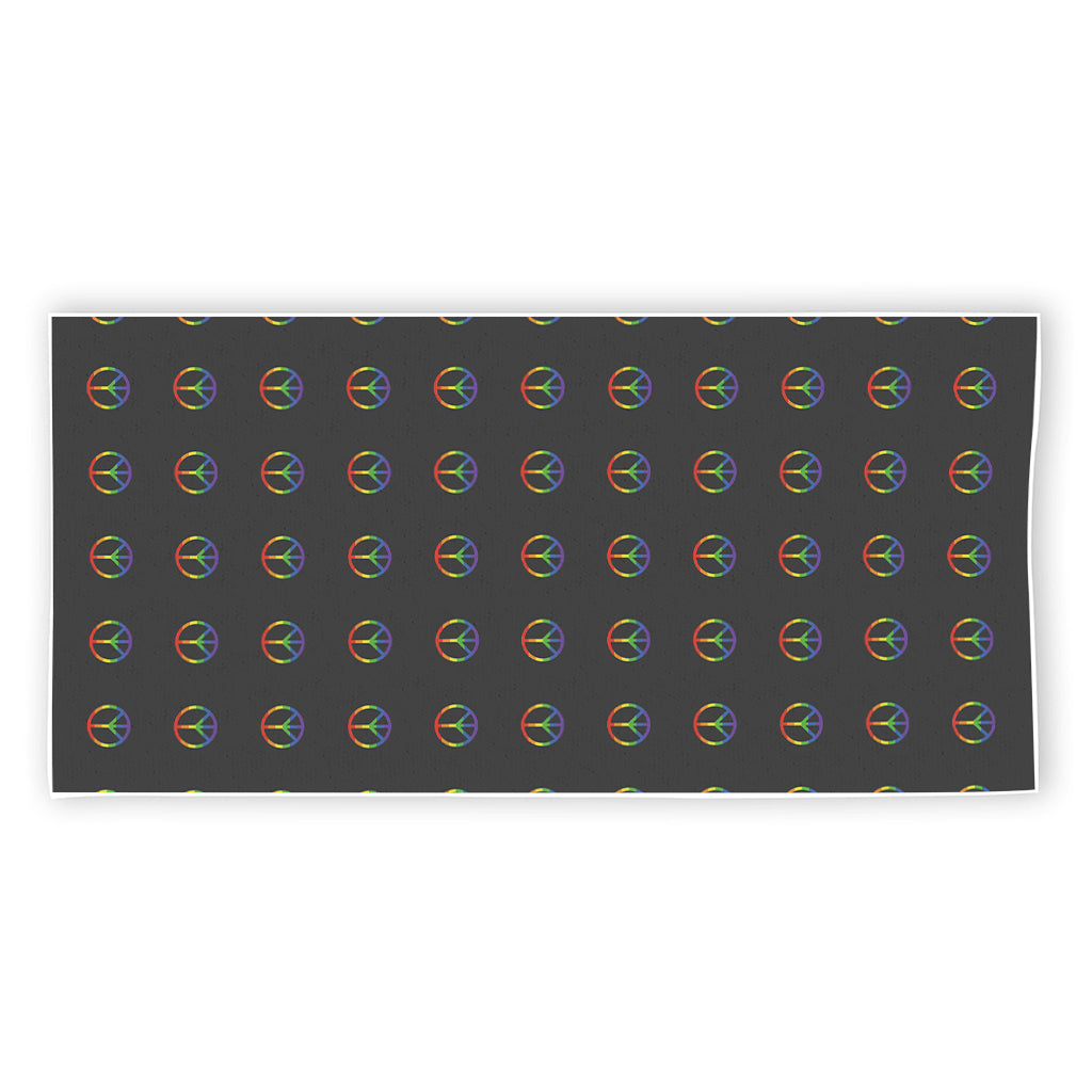 Rainbow LGBT Peace Sign Pattern Print Beach Towel